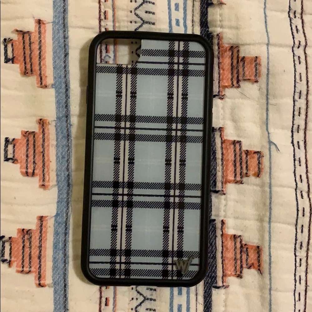 blue plaid wildflower case